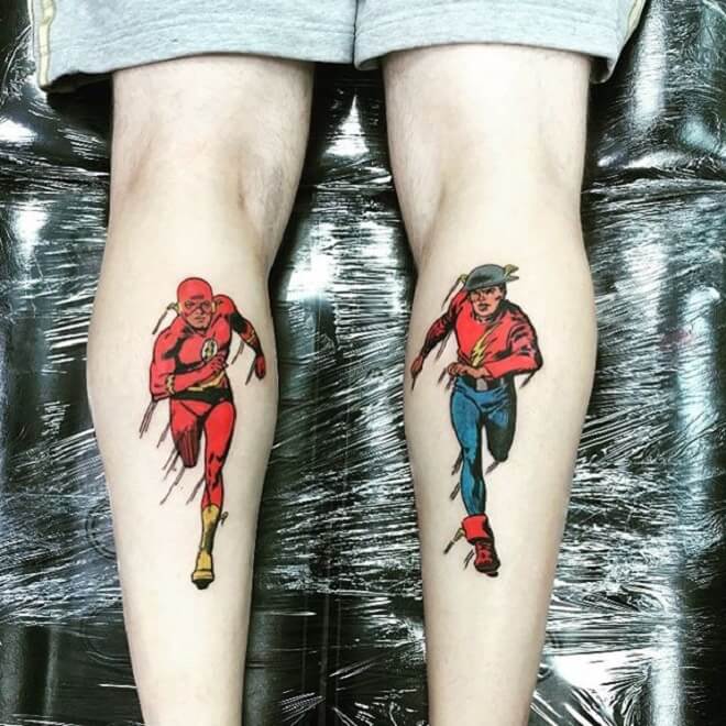 Superhero Leg Tattoo