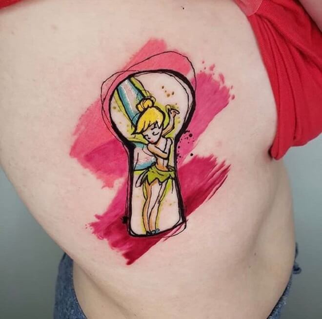 Tinkerbell Side Tattoo