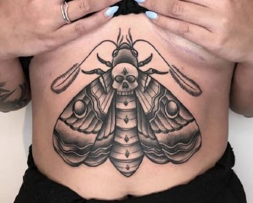 Top Death Moth Tattoo