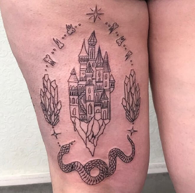 Traditional Castle Tattoo