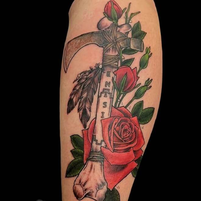 Traditional Rose Tattoo Art