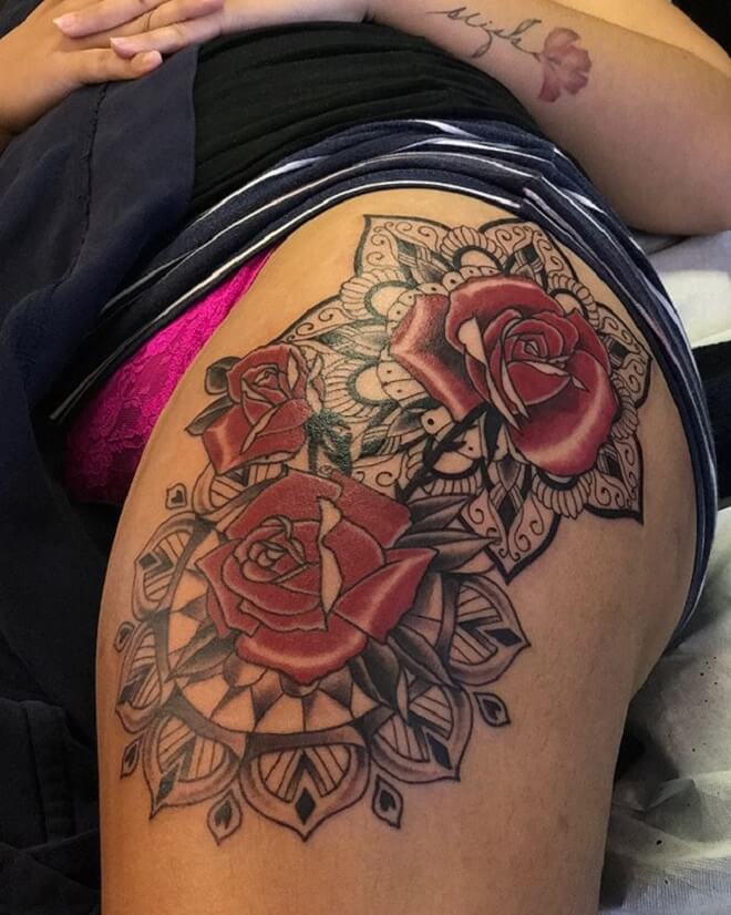 Traditional Rose Tattoo for Women