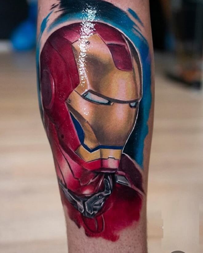 Watercolor Ironman Tattoo