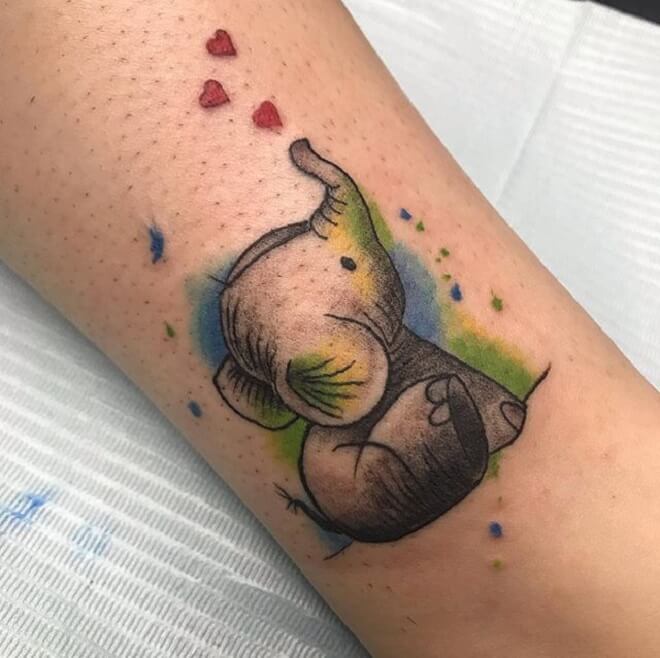 Amazing Baby Elephant Tattoo