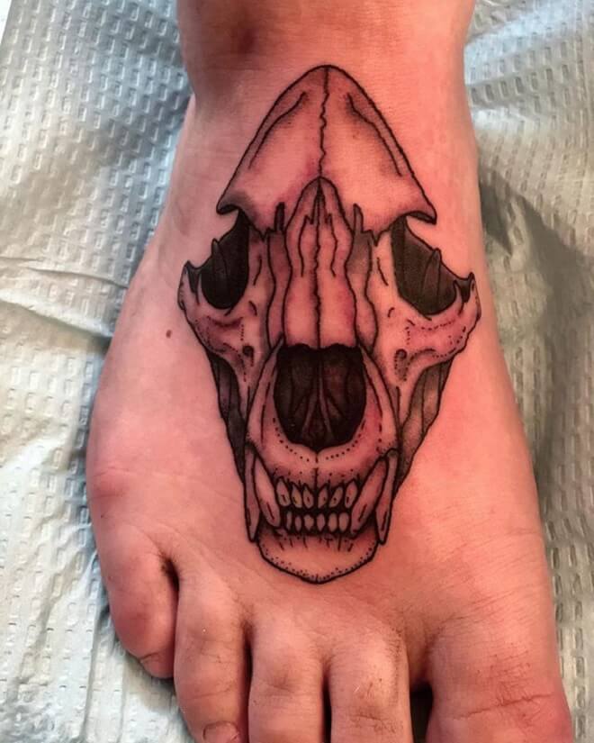 Amazing Bear Skull Tattoo