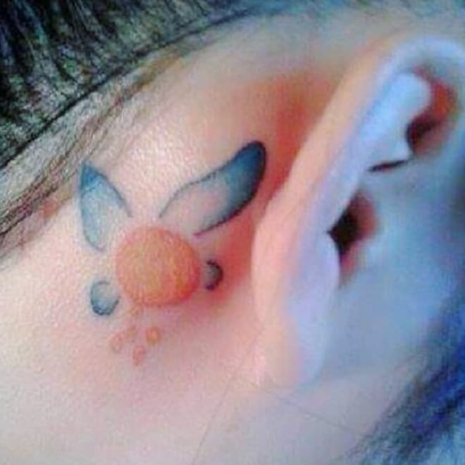 Amazing Behind the Ear Tattoo