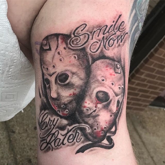 Amazing Jason Mask Tattoo