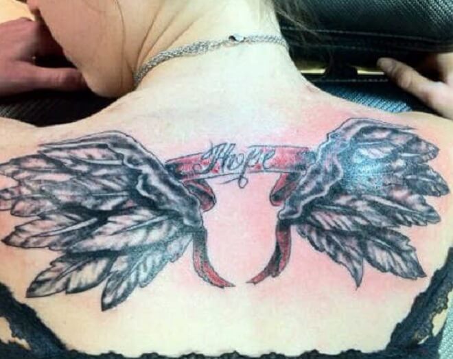 Angel Wings Hope Tattoo