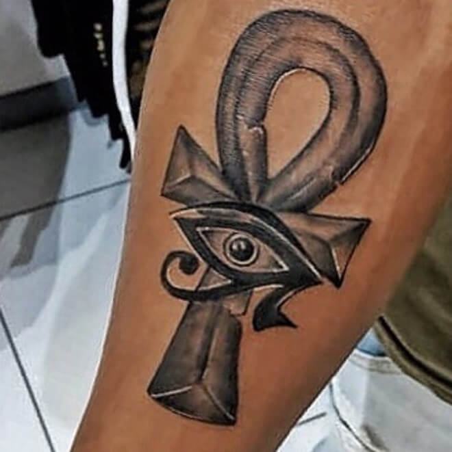 Ankh Grey Tattoo