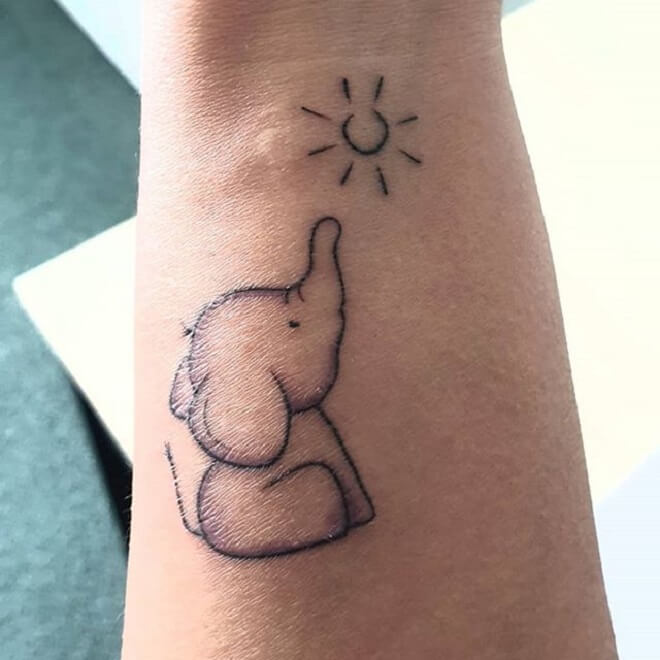 Arm Baby Elephant Tattoo
