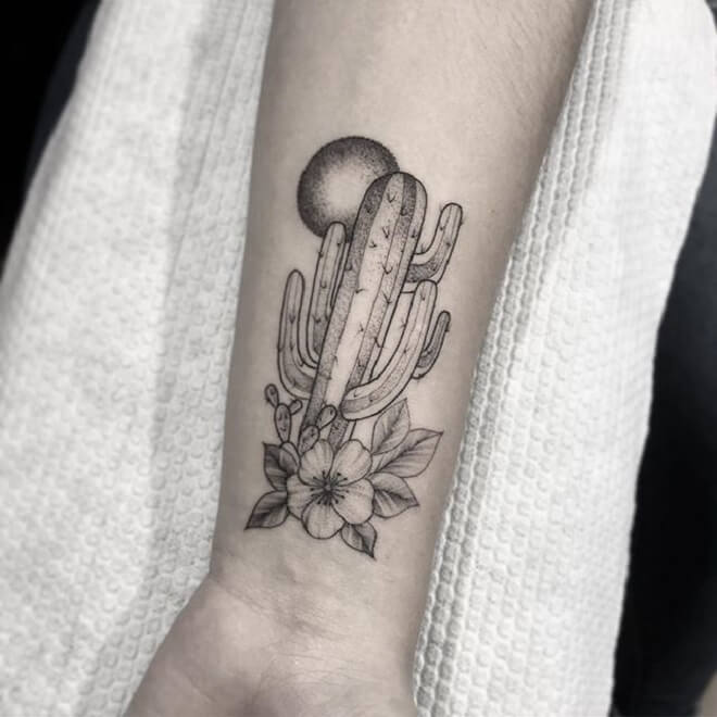 Arm Cactus Tattoo