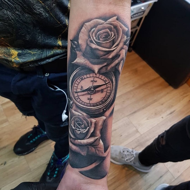 Arm Compass Tattoo