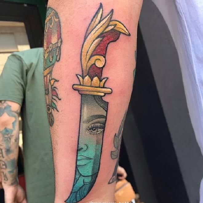 Arm Dagger Tattoo