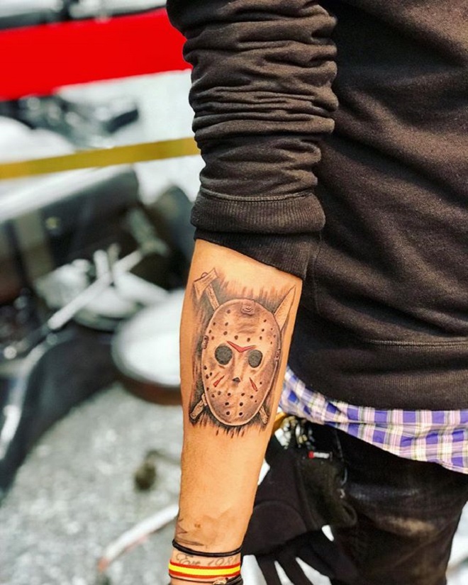 Arm Jason Mask Tattoo