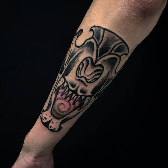 Arm Lion Skull Tattoo