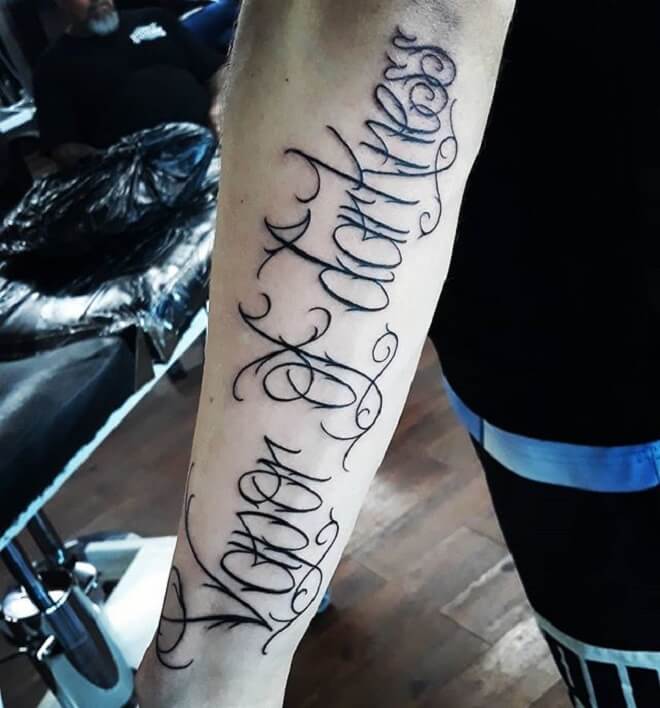 Arm Script Tattoo