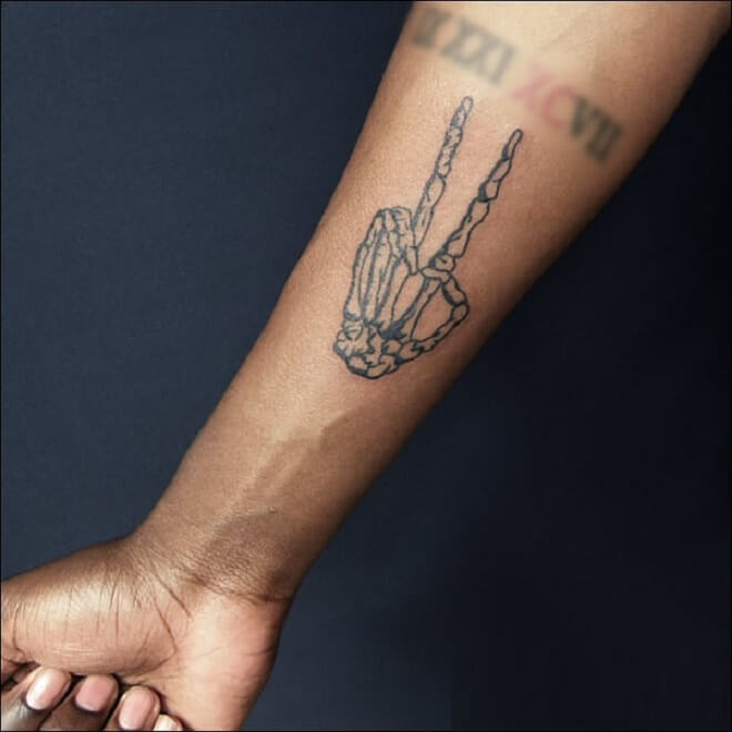 Arm Skeleton Hand Tattoo