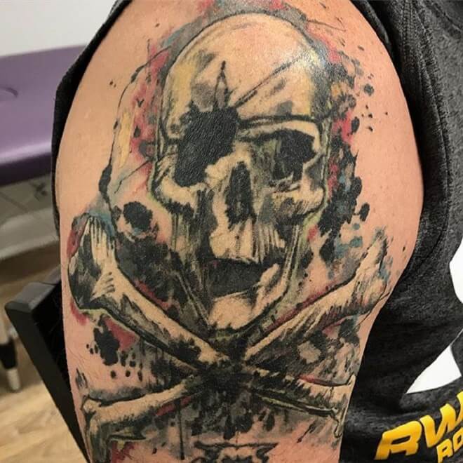 Awesome Pirate Skull Tattoo