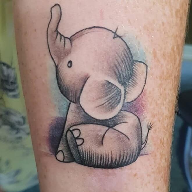 Baby Elephant Tattoo Art