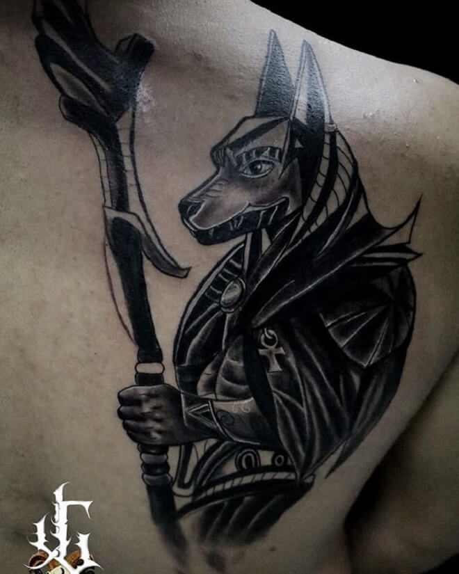 Back Anubis Tattoo