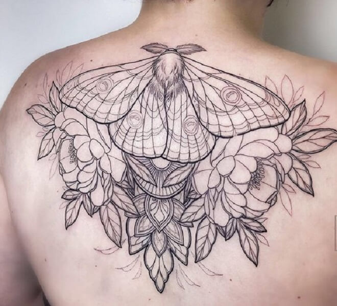 Back Moth Tattoo
