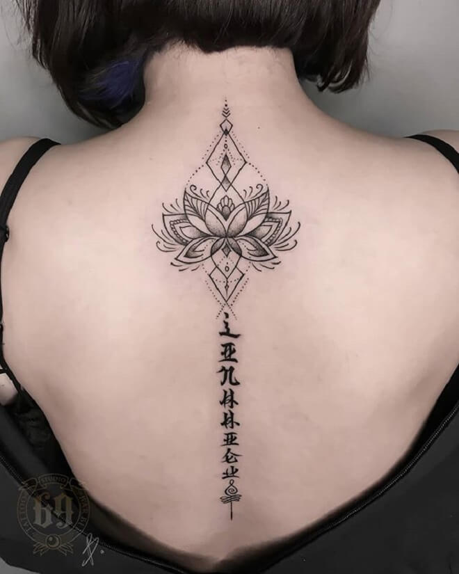 Back Side Tattoo for Women