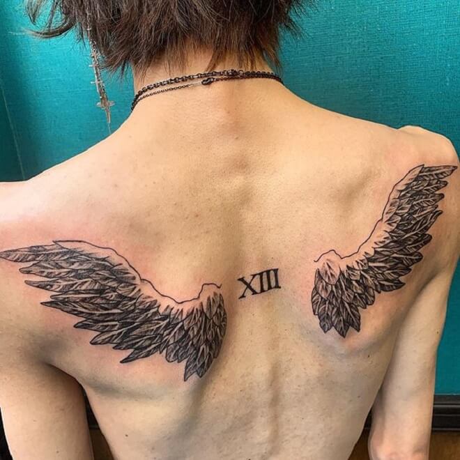 Back Side Wing Tattoo
