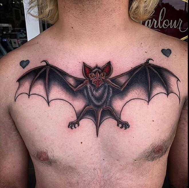 Bat Chest Tattoo