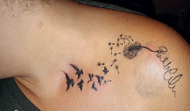 Best Flock of Birds Tattoo