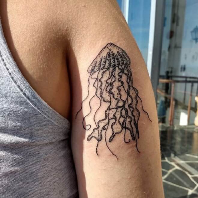 Black Jellyfish Tattoo