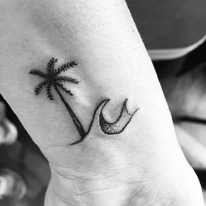 Black Palm Tree Tattoo