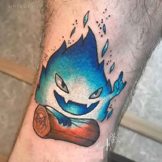 Blue Calcifer Tattoo