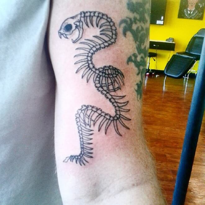 Body Snake Skeleton Tattoo