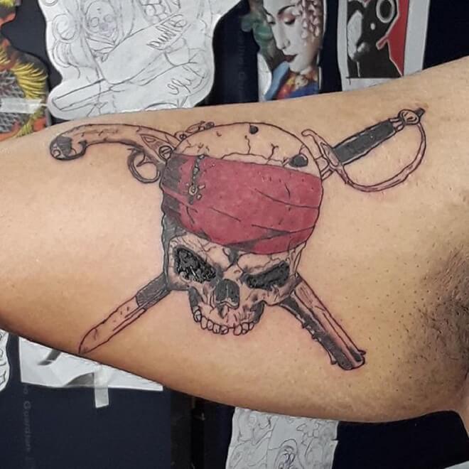 Boy Pirate Skull Tattoo
