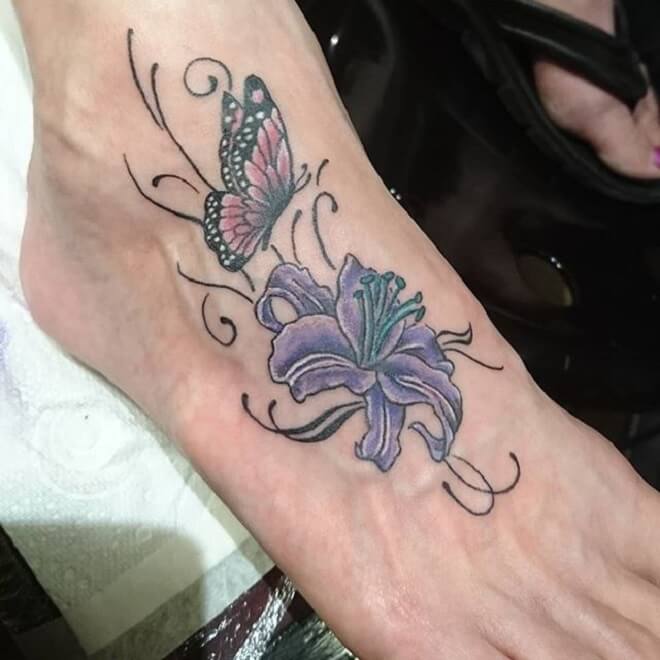 Butterfly Lily Tattoo
