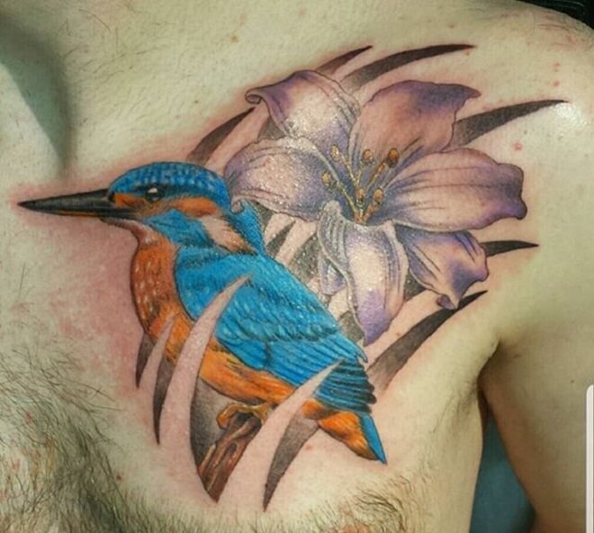 Chest Lily Tattoo