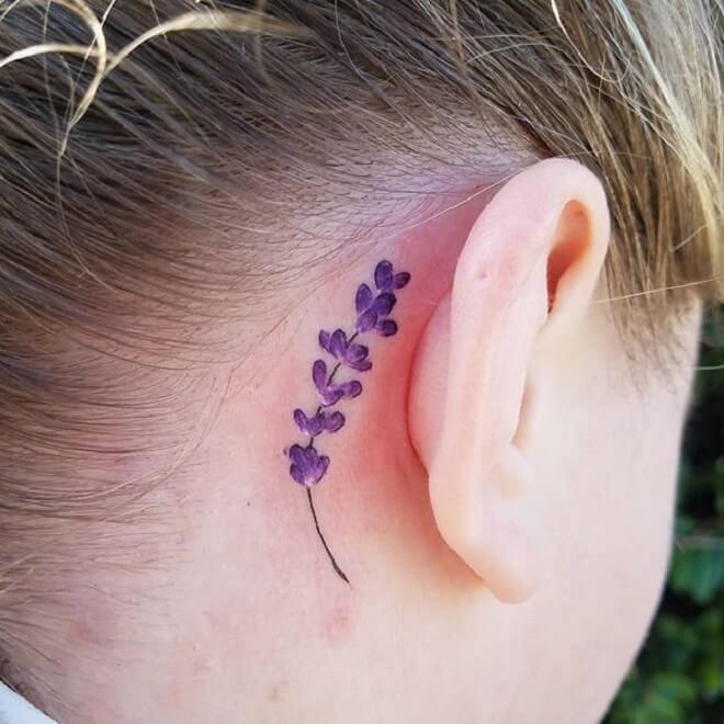 Color Behind the Ear Tattoo