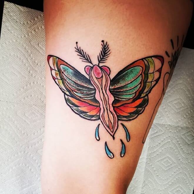 Color Moth Tattoo