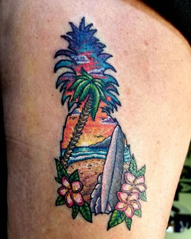 Color Pineapple Tattoo