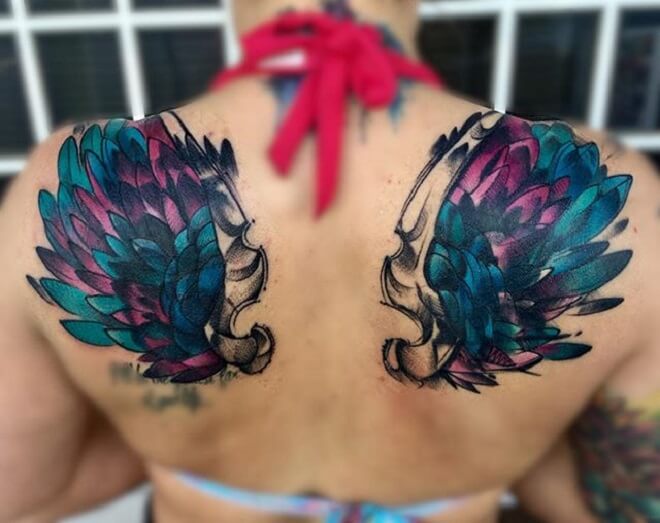 Color Wing Tattoo