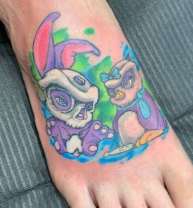 Colorful Foot Tattoo