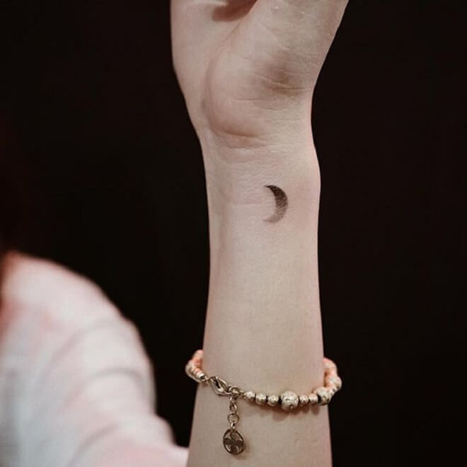 Crescent Moon Women Tattoo