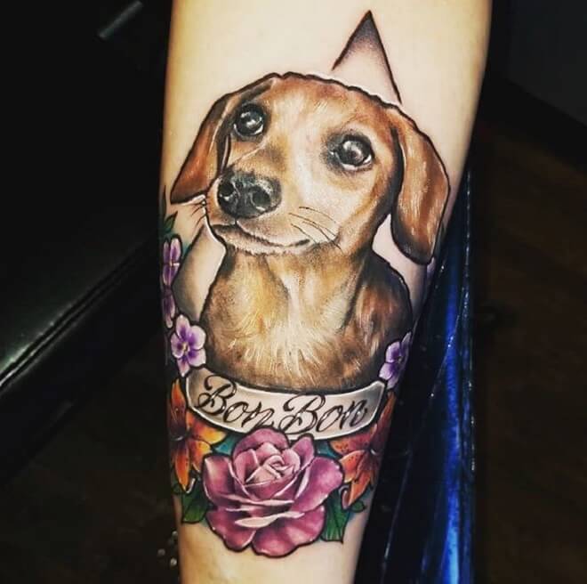 Dog Neo Traditional Tattoo