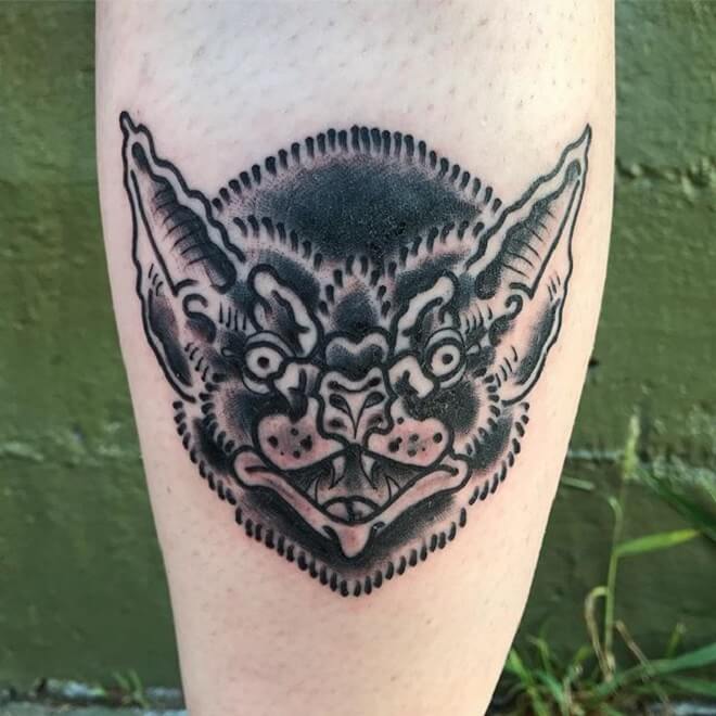Face Bat Tattoo