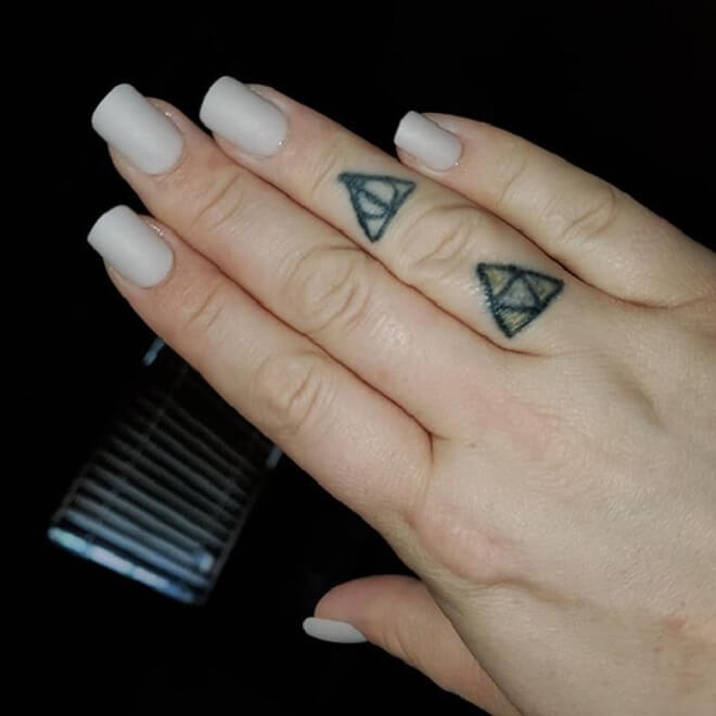 Finger Triforce Tattoo