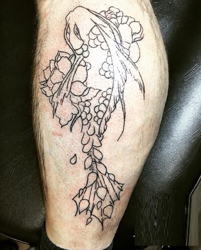 Fish Skeleton Line Tattoo