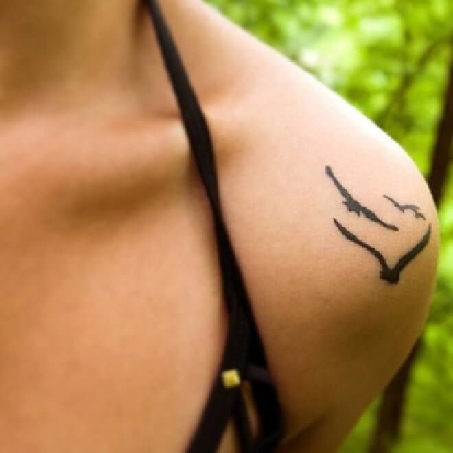 Flock of Birds Tattoo Style