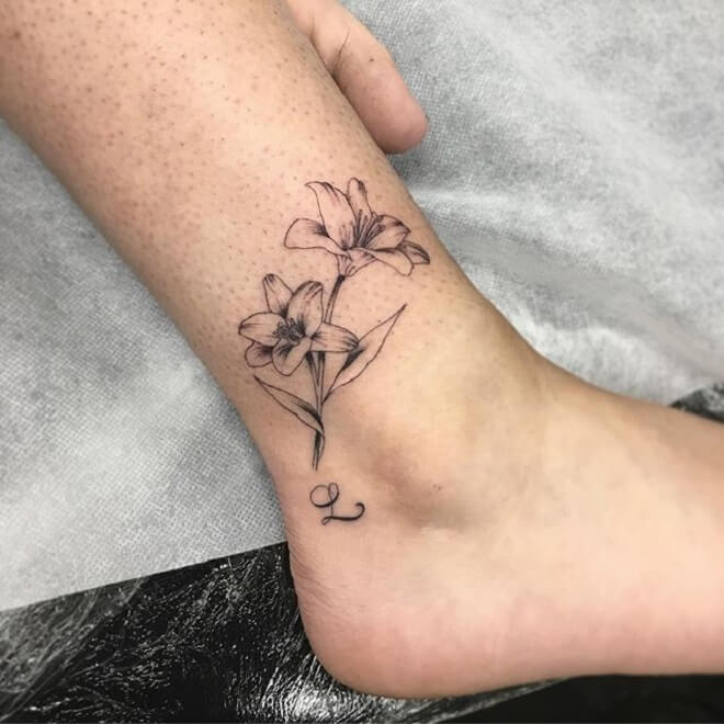 Floral Lily Tattoo