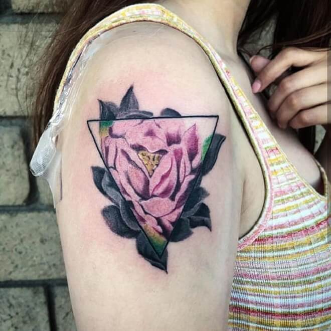 Flower Geometric Tattoo