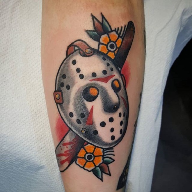 Flower Jason Mask Tattoo